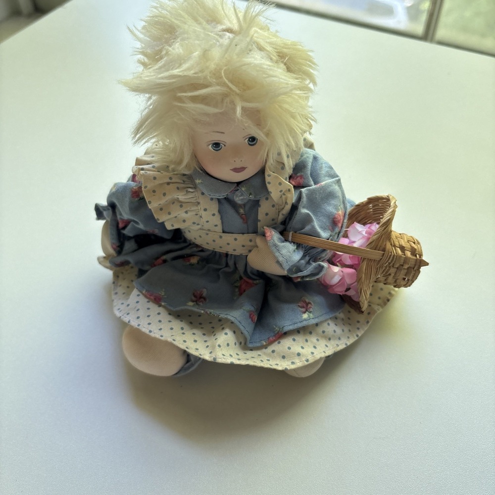 Vintage Classic Collectible artisan Way Porcelain Doll with Cloth Body